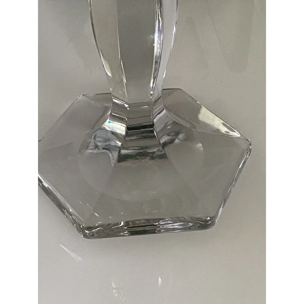 Vintage Clear Cut‎ Glass Crystal Candlestick Lamp 14” Table Lamp Working Light